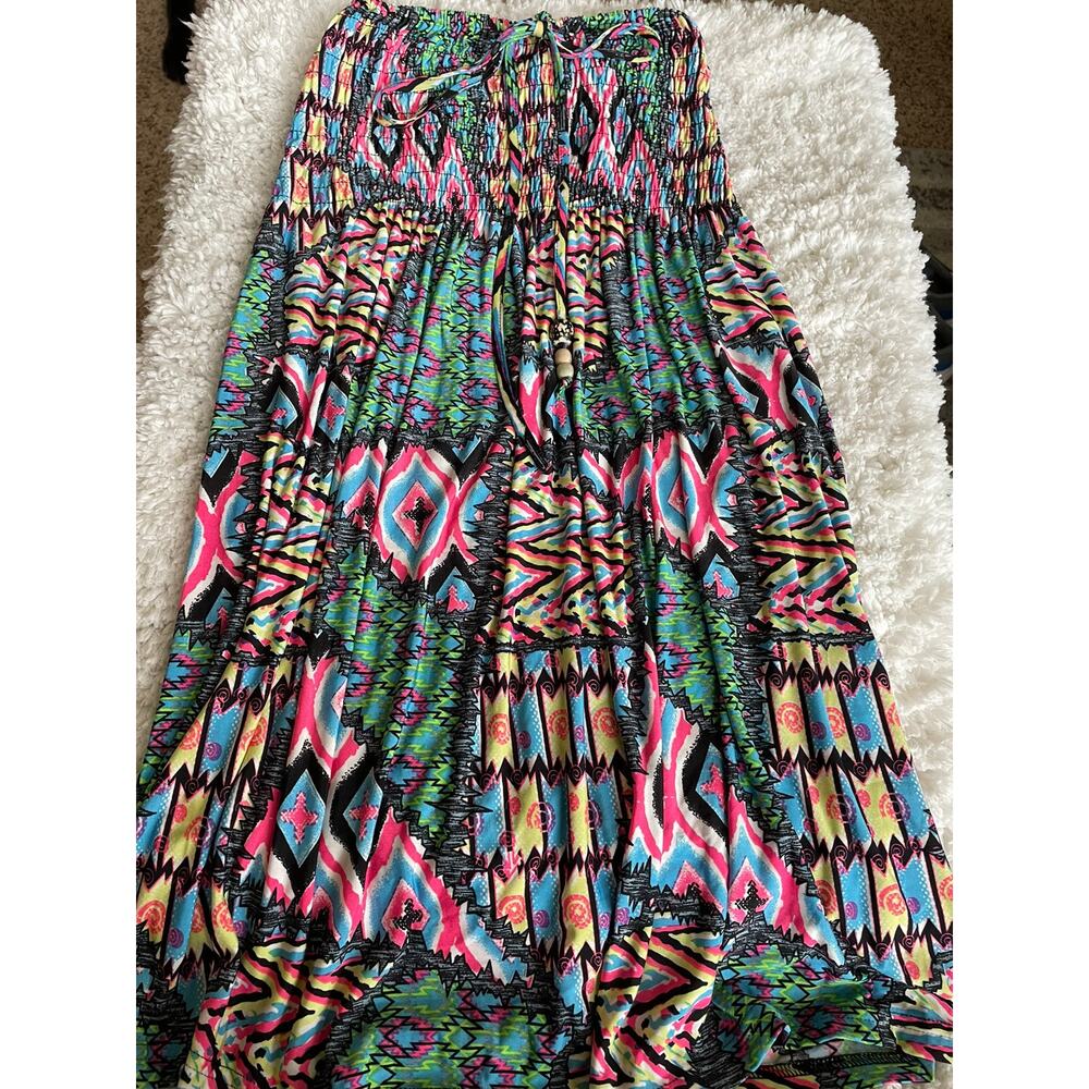 Lagaci girls sz. XL black colorful design strapless dress. Great material blend